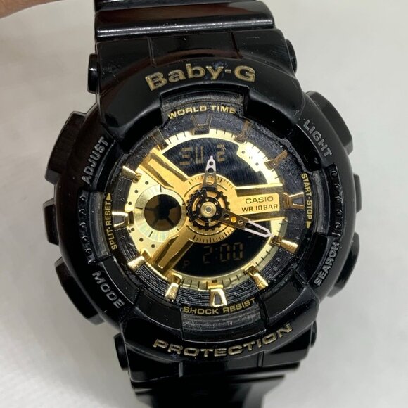 Baby G Casio ladies Watch analog digital BA110 100MWR 43mm black resin running - Picture 2 of 8